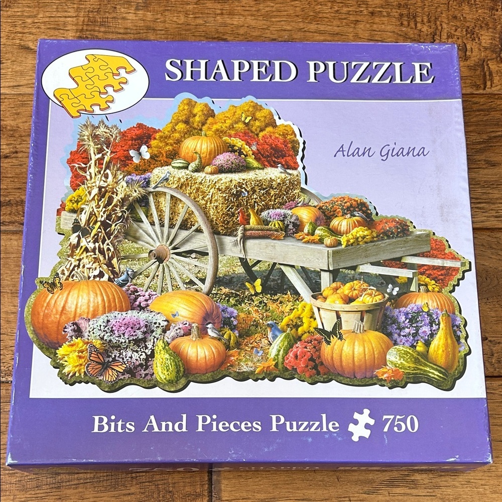 Bits and Pieces Alan Giana Fall Harvest Shaped Jigsaw Puzzle 750 Pieces